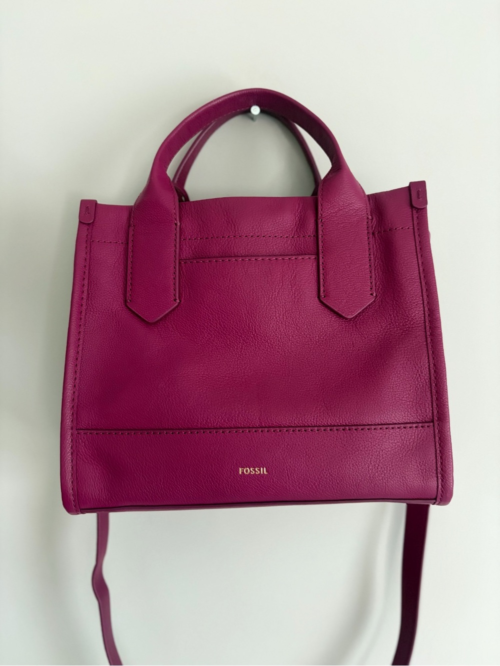 Fossil Magenta Leather Satchel